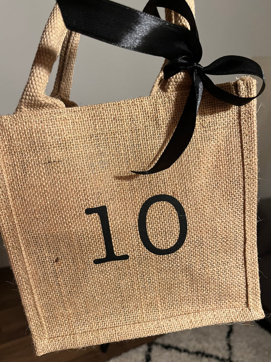 Mini-Jutetasche mit liebevollem Aufdruck