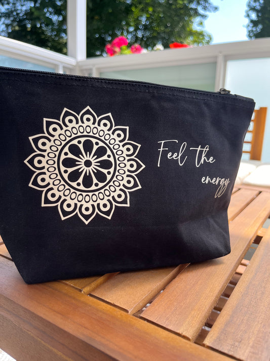 Kosmetiktasche "Feel the energy" mit Reißverschluss