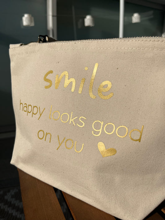 Kosmetiktasche "smile" mit Reißverschluss