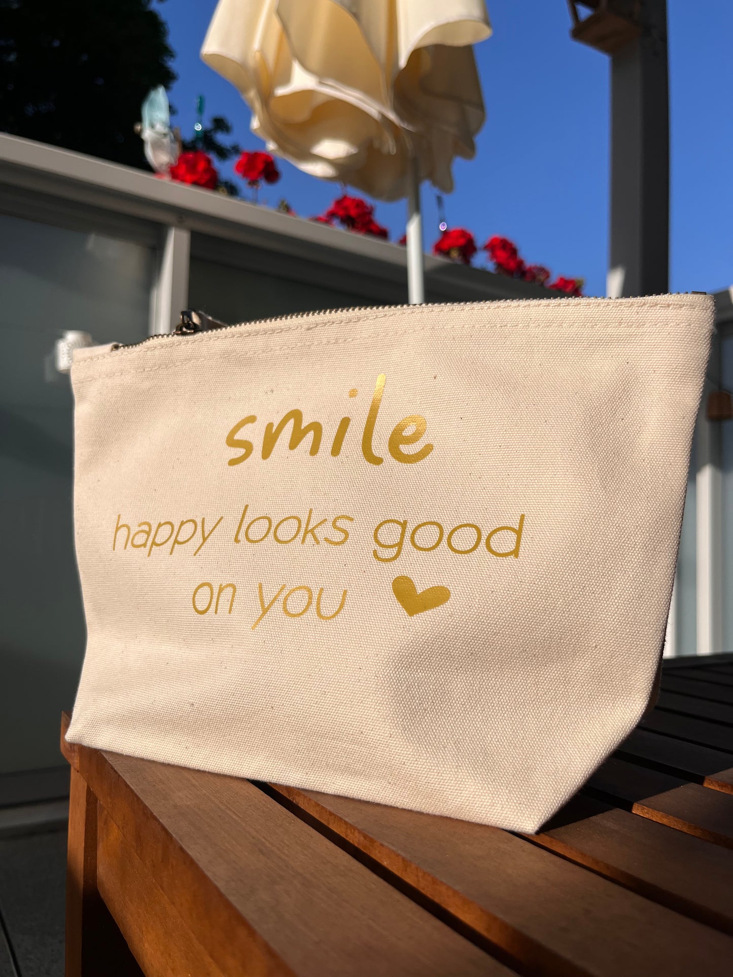 Kosmetiktasche "smile" mit Reißverschluss