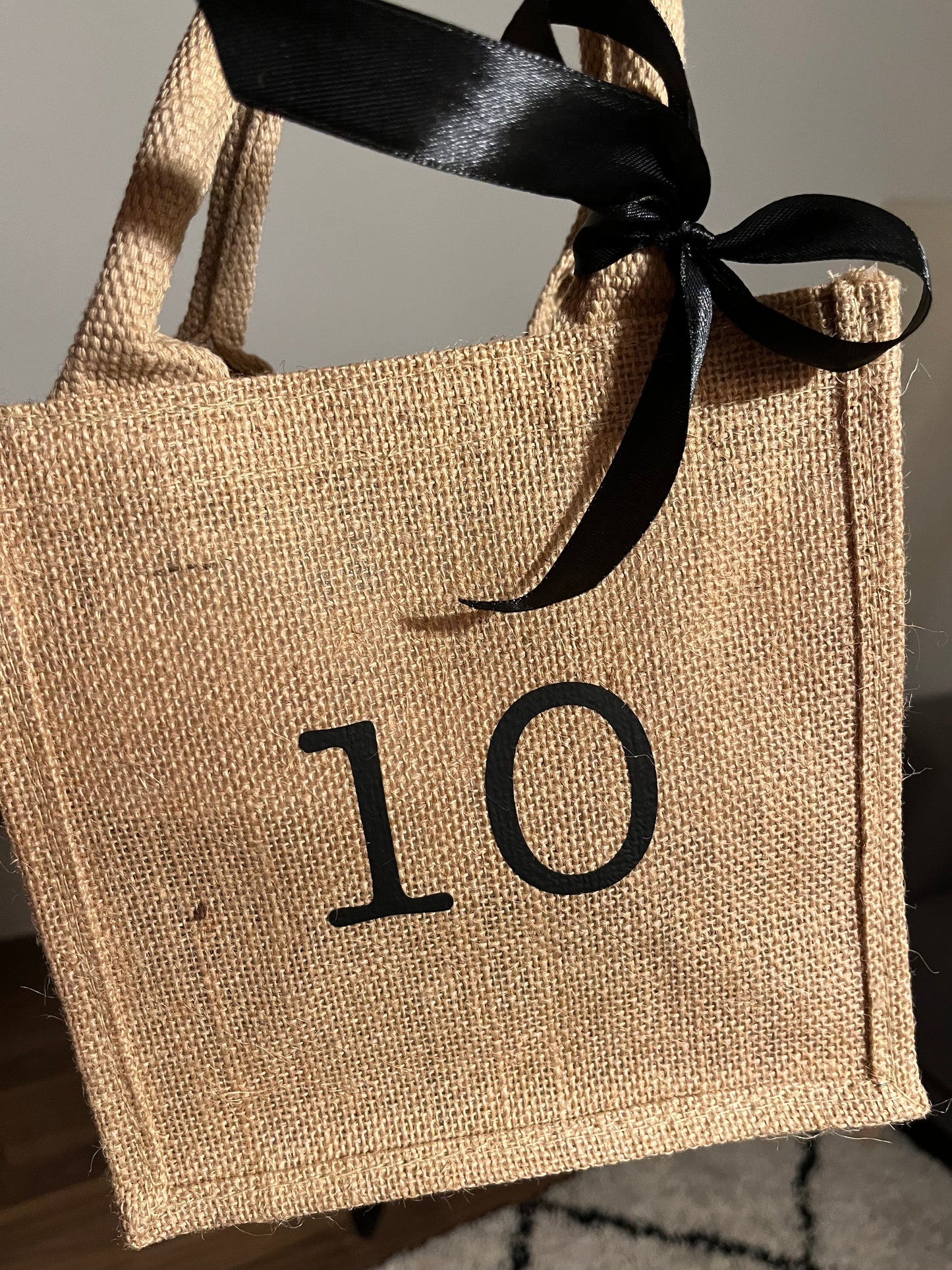 Mini-Jutetasche mit liebevollem Aufdruck