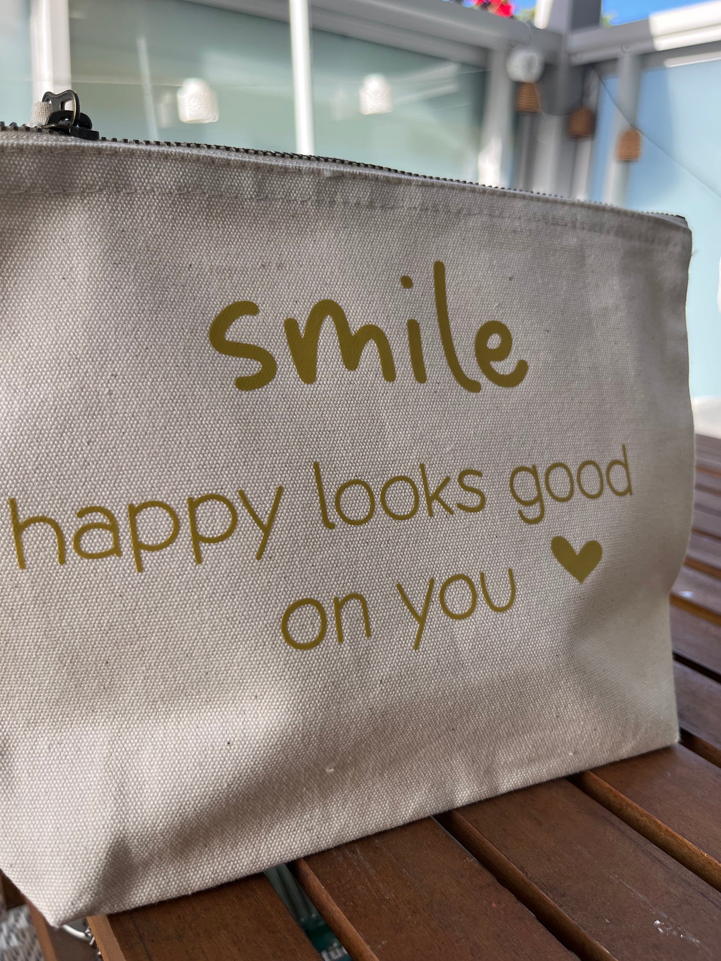 Kosmetiktasche "smile" mit Reißverschluss