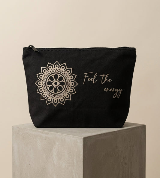 Kosmetiktasche "Feel the energy" mit Reißverschluss