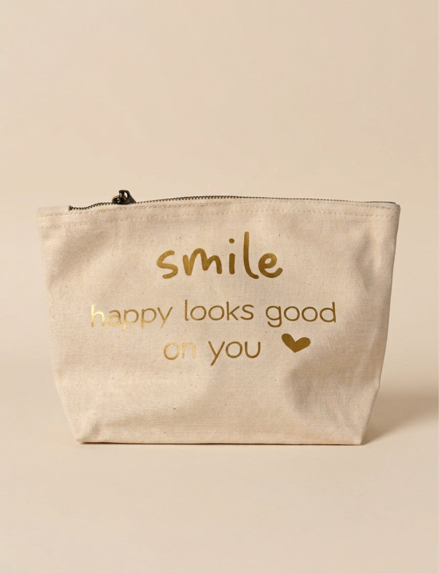 Kosmetiktasche "smile" mit Reißverschluss