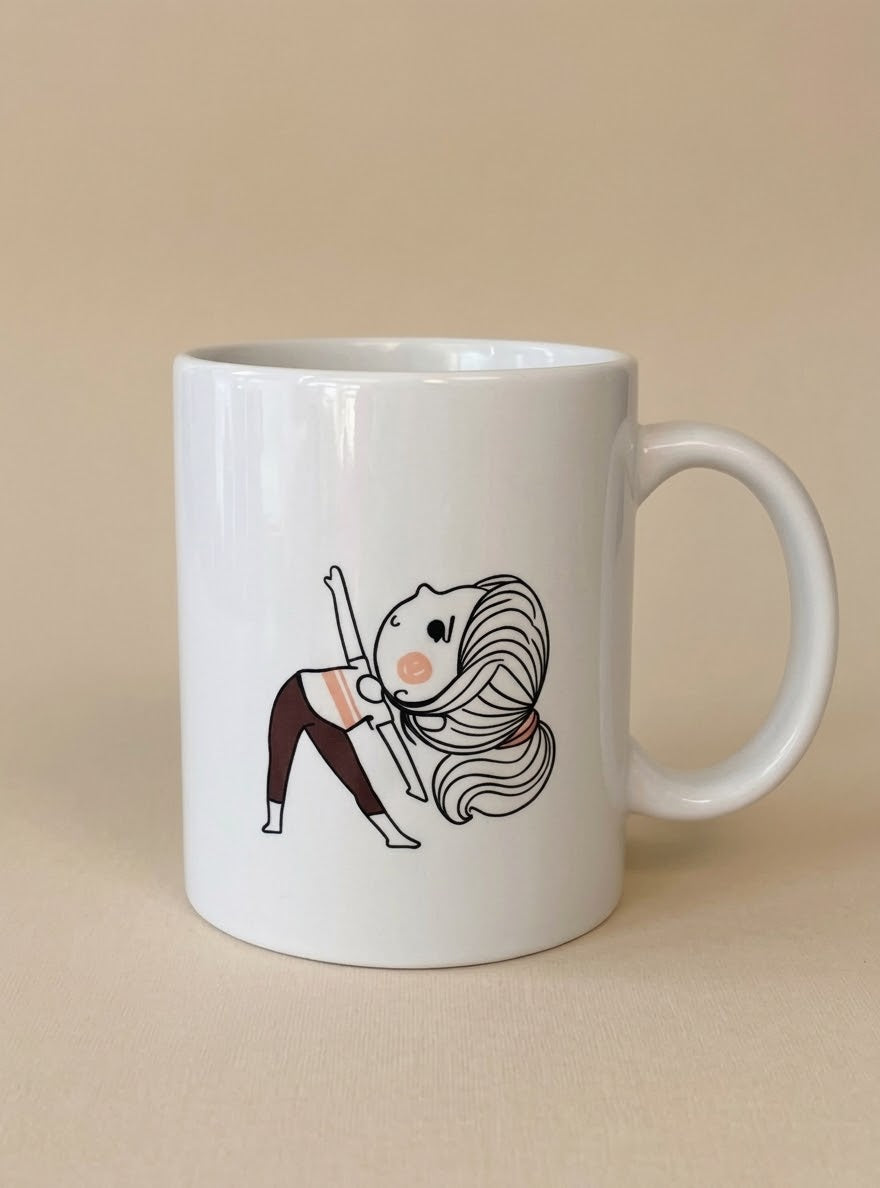 Yoga-Tasse „Namasté“ mit Dreieck-Pose